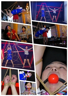 [Shengjing Film and Television] The Imprisoned Stewardess Part 2 The Stewardess was tortured and toyed by the female gangster wearing a large mouth ball, hanging, and a big-word bondage