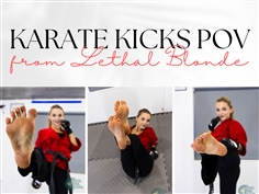 [JustHotFight]LETHAL BLONDE-POV KARATE KICKS
