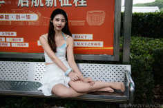 Foot Joy Photography Issue 24: Model Min Min (Pairing: white suspenders, short skirt, white boots, white cotton socks, bare feet)