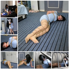 [Shengjing Film and Television] The Devil Enters the House Part 1. The sexy beauty is stunned by the female devil, tied up and imprisoned in a small dungeon with a large mouth ball.