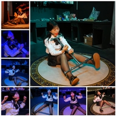 [Shengjing Film and Television] New M Experience Restraint Rack New female M experiences integrated neck, hand and foot metal cuffs and one-line metal shackles