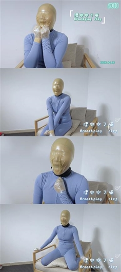 [Clear Meow] M female stockings all-inclusive, latex respiratory restriction hood, one shot to the end